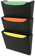Marbig 86650 Enviro Wall Pocket 3 Compartment Black
