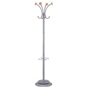 Alba 0322040 Stily Coat Rack Silver and Wood