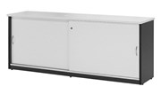 Aspire Credenza Sliding Door 1800W x 450D x 730H mm White Ironstone
