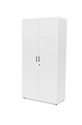 Stationery Cupboard Full Doors  900mm W x 450mm D x 1800mm H Natural White