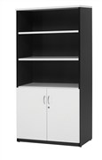 Aspire Half Door Stationery Cupboard 900W x 450D x 1800H mm White Ironstone