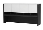 Aspire Hutch with Doors 1800W x 300D x 1075H mm White Ironstone