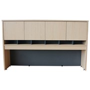 Aspire Hutch with Doors 1800W x 300D x 1075H mm Beech Ironstone