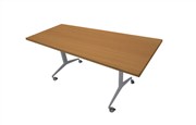 Flip Top Table 1800mm x 750mm x 730mm H Silver Frame Beech Top