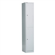 GO Locker Two Door 1830H x 380W x 455D mm Silver Grey
