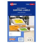 Avery 35977 L7163FO High Vis Shipping Labels Laser 991 x 381mm 14 Per Sheet Fluoro Orange Pack 25
