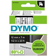 Dymo S0720530 Tape D1 Black on White 12mm 45013