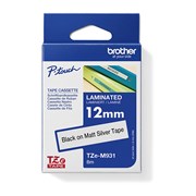 Brother M931 PTouch Tape Black on Silver 12mm