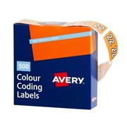 Avery 43272 22 Side Tab Colour Coding Roll Labels 500