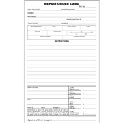 Zions ROC Repair Order Cards Pack 250