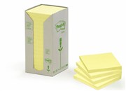 Post It Notes 654 RTY 76 x 76mm Recycled Yellow Pack 16 6541T