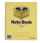 Spirax 592 Notebook 178 x 222mm 120 Page Side Open