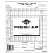 Zions 68P Club Time Sheets Permanent Pack 100