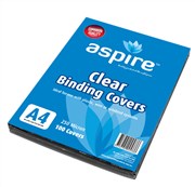 Aspire Binding Covers A4 Clear Plastic 250 Microns Pack 100