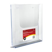 Deflecto 39610 Brochure Holder A4 Single Tier Wall Mount Clear