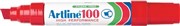 Artline 100 Permanent Marker Chisel 7512mm Red