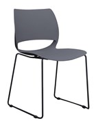 Vogue Visitor Chair Black Sled Base Grey Polypropylene Shell