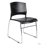Chair Stadium Sleigh Base Stackable No Arms Black