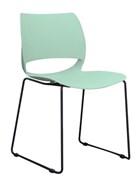 Vogue Visitor Chair Black Sled Base Green  Polypropylene Shell