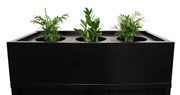 Planter Box to Suit GO Tambour Cupboards 1200mm W x 473mm D x 230mm H with 3 x 200mm Cutouts Black