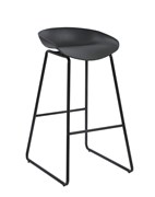 Aries Bar Height  Stool Black Sled Base Black Polypropylene Shell