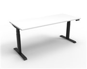 Boost Plus Single Sided Workstation 1500mm x 750mm  Black Frame with Natural White Top