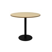 Estilo Round Table 900mm Black Disc Base Natural Oak Top