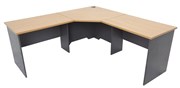 Corner Workstation 3 Piece 1800mm W x 1800mm W x 750mm D x 730mm H Beech Ironstone