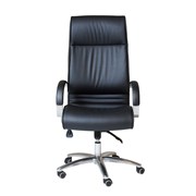Executive CL820 Chair Extra Large High Back Infinite Tilt Lock Chrome Base with Arms Black PU