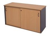 Credenza Sliding Door 1500mm W x 450mm D x 730mm H Lockable Beech Ironstone