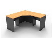 Corner Workstation 3 Piece 1500mm W x 1500mm W x 600mm D x 730mm H Beech Ironstone