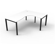 Corner Workstation Deluxe Rapid Infinity 1 Person Single Sided 1800mm W x 1800mm W x 750mm H Natural White Top Black Frame