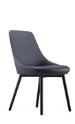 Eros Breakout  Dining Chair 4 Leg Black Base French Navy PU