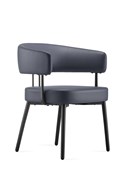 Hera Breakout  Dining Chair 4 Leg Black Base French Navy PU