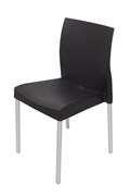 Leo Outdoor Hospitality Chair Aluminium Legs Poly Seat Black
