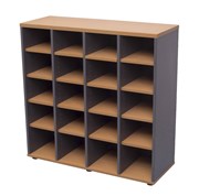 Pigeon Hole Shelf Unit 20 Holes 1040mm W x 380mm D x 1040mm H Beech Ironstone