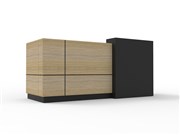 Sempre Reception Counter 2400mm W x 950mm D x 1150mm H Natural Oak  Black