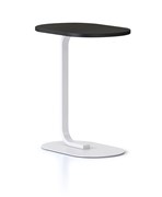 Selene Side Table White Satin Frame with Black Top