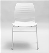 Vivid Sled Base Visitors Chair Polypropylene White Shell White Frame