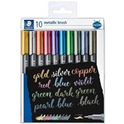 Staedtler 8321 Metallic Brush Pens Assorted Box 10